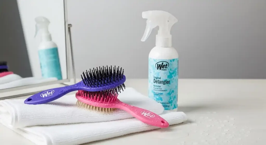 Wet Brush Original Detangler in pink and purple colors for all hair types