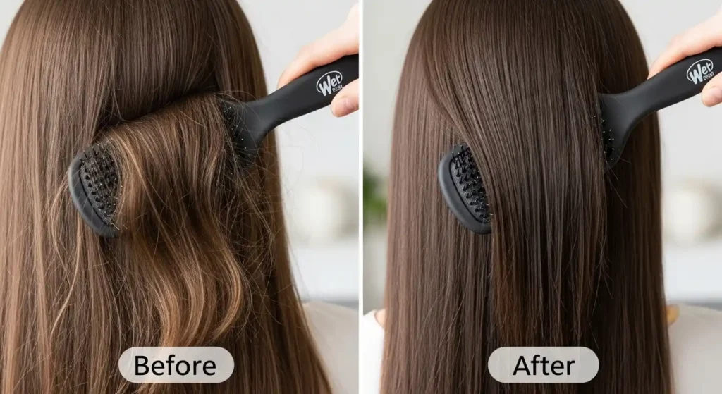 Wet Brush Paddle Brush detangling long hair quickly