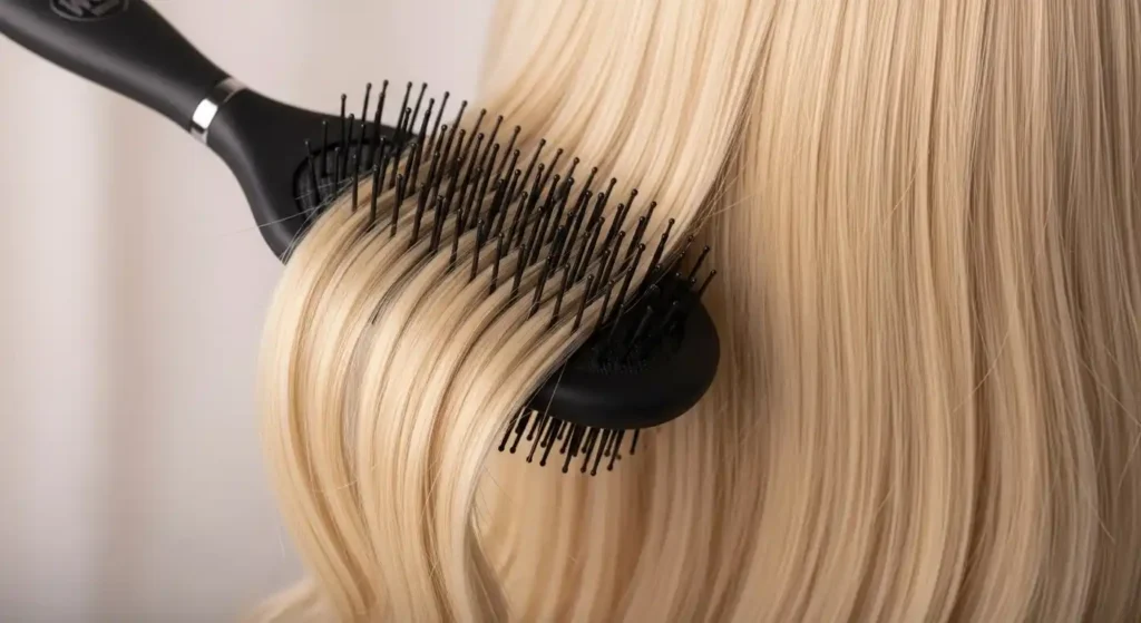 Hairbrush for long hair extensions