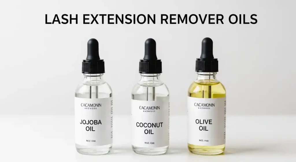 Jojoba, coconut, and olive oil for lash extension removal