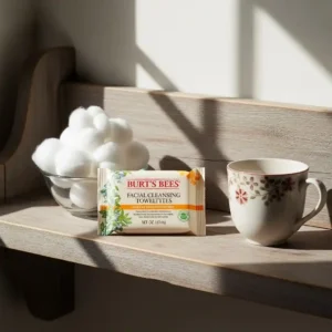 Natural makeup remover wipes – Burt’s Bees with white tea and cotton extract