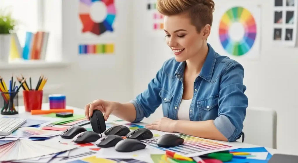 graphic designer choosing best computer mouse for design