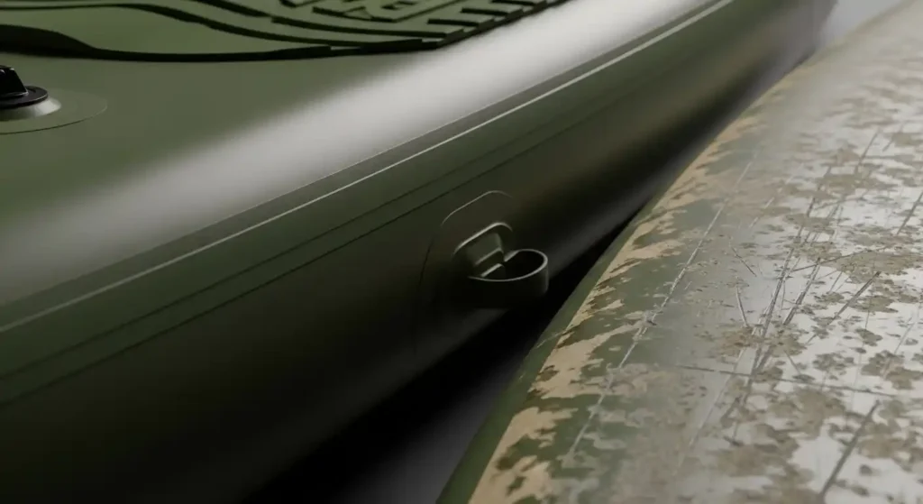 Side-by-side of inflatable and hard paddle boards showing wear and toughness