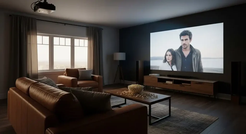 How to set up a home projector in a living room