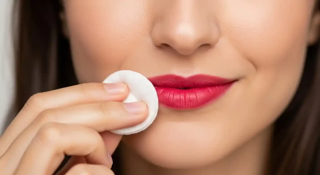 Removing long-wear lipstick using an oil-based makeup remover