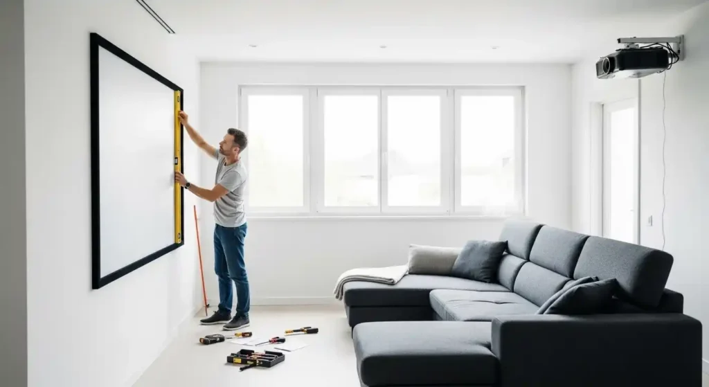 How to set up a projector screen at home