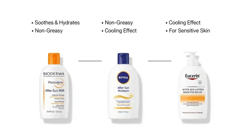 Comparison between Bioderma, Nivea, and Eucerin after sun body lotions