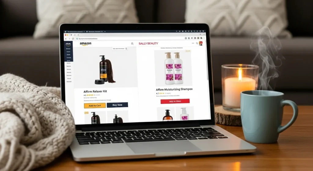 Affirm hair products on Amazon and Sally Beauty website