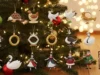 Christmas tree decorated with the complete 12 Days of Christmas ornaments set in a warm festive setting