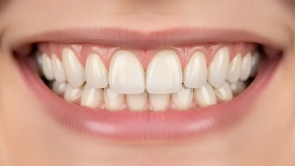 ceramic teeth cap on front teeth with natural smile