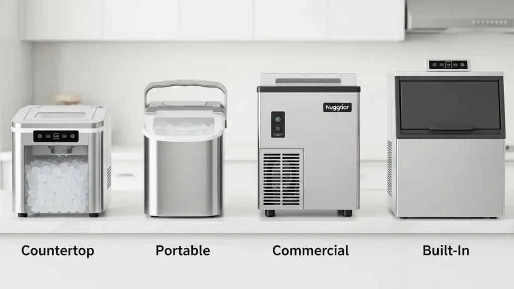 types of nugget ice makers countertop portable commercial built in