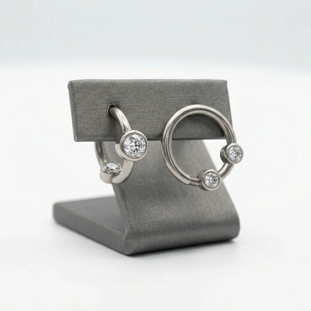 ASTM F136 titanium earrings for sensitive helix piercings