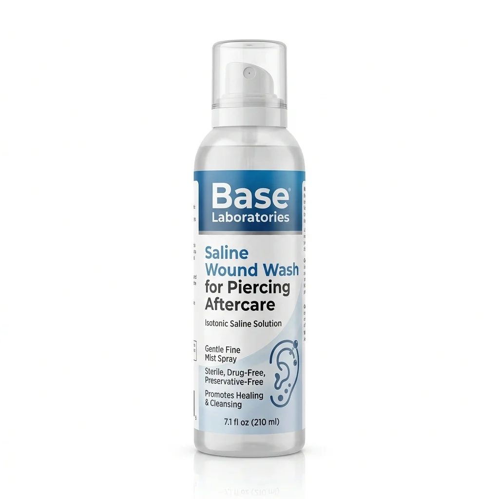 Base Laboratories saline solution for helix piercing cleaning