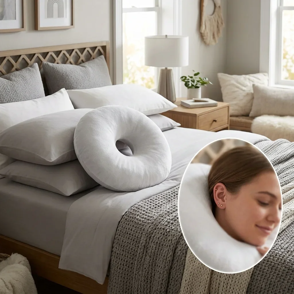 Blissbury pillow for sleeping with ear piercings