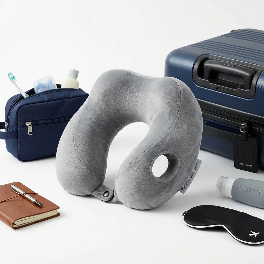 Travel pillow for protecting helix piercings