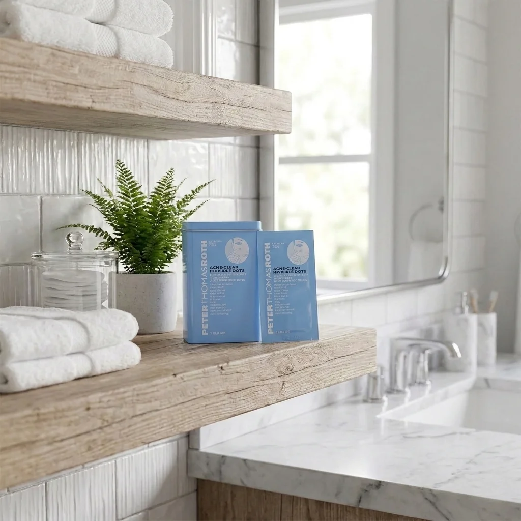 Peter Thomas Roth Even Clearer Therapeutic Sulfur Mask on a bathroom shelf