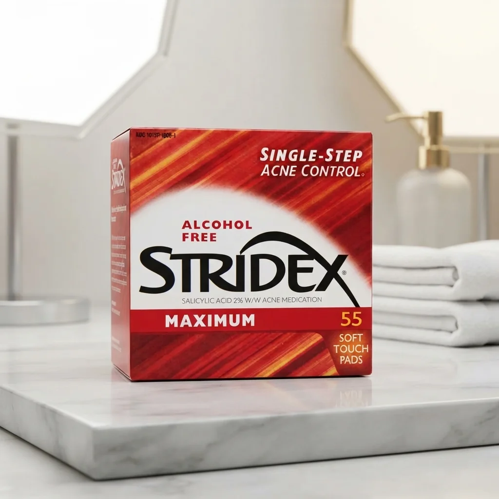 Stridex Maximum Strength salicylic acid pads for acne treatment
