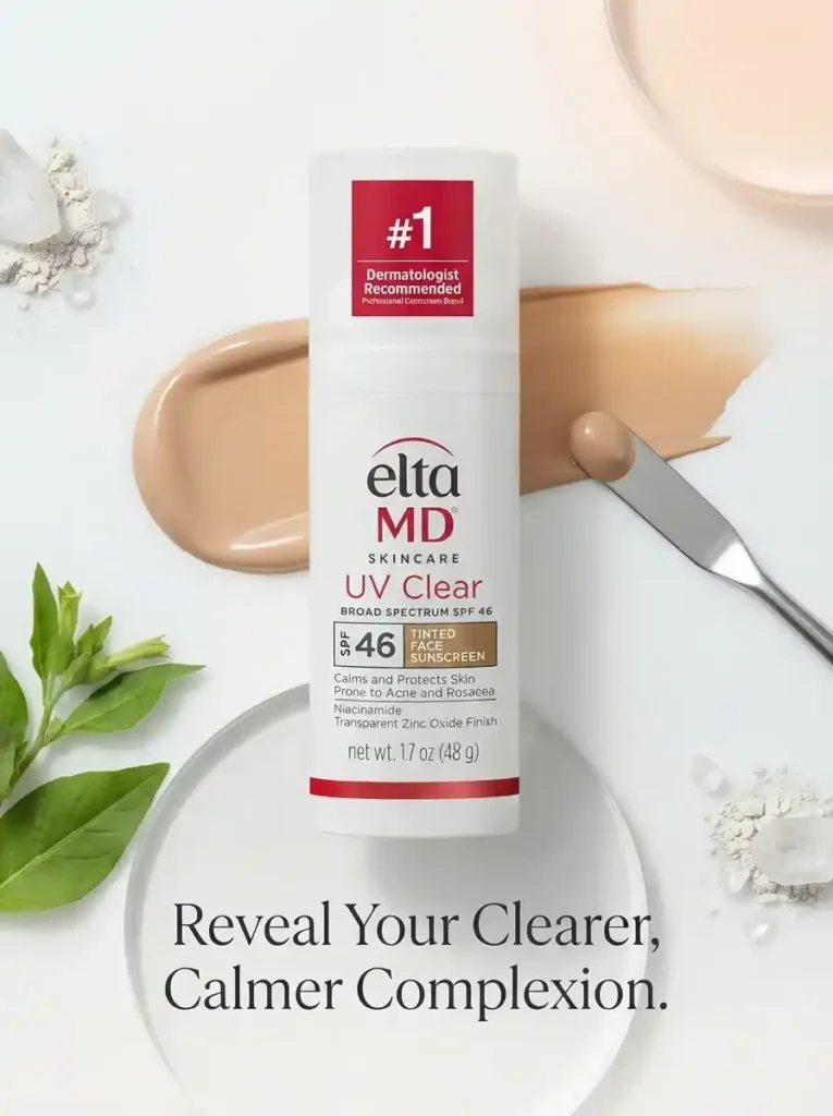 EltaMD UV Clear Tinted Face Sunscreen SPF 46, the number one dermatologist-recommended pick